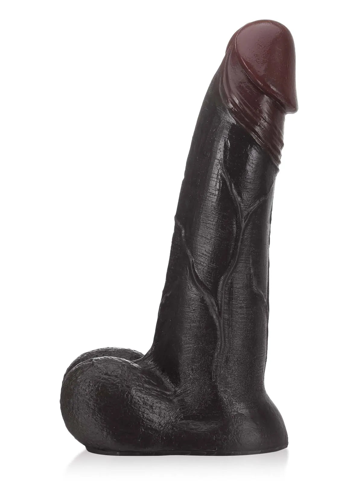 Andrés - Consolador Negro con Piel Deslizante, Testículos y Sistema Vac-U-Lock - 27,5 cm