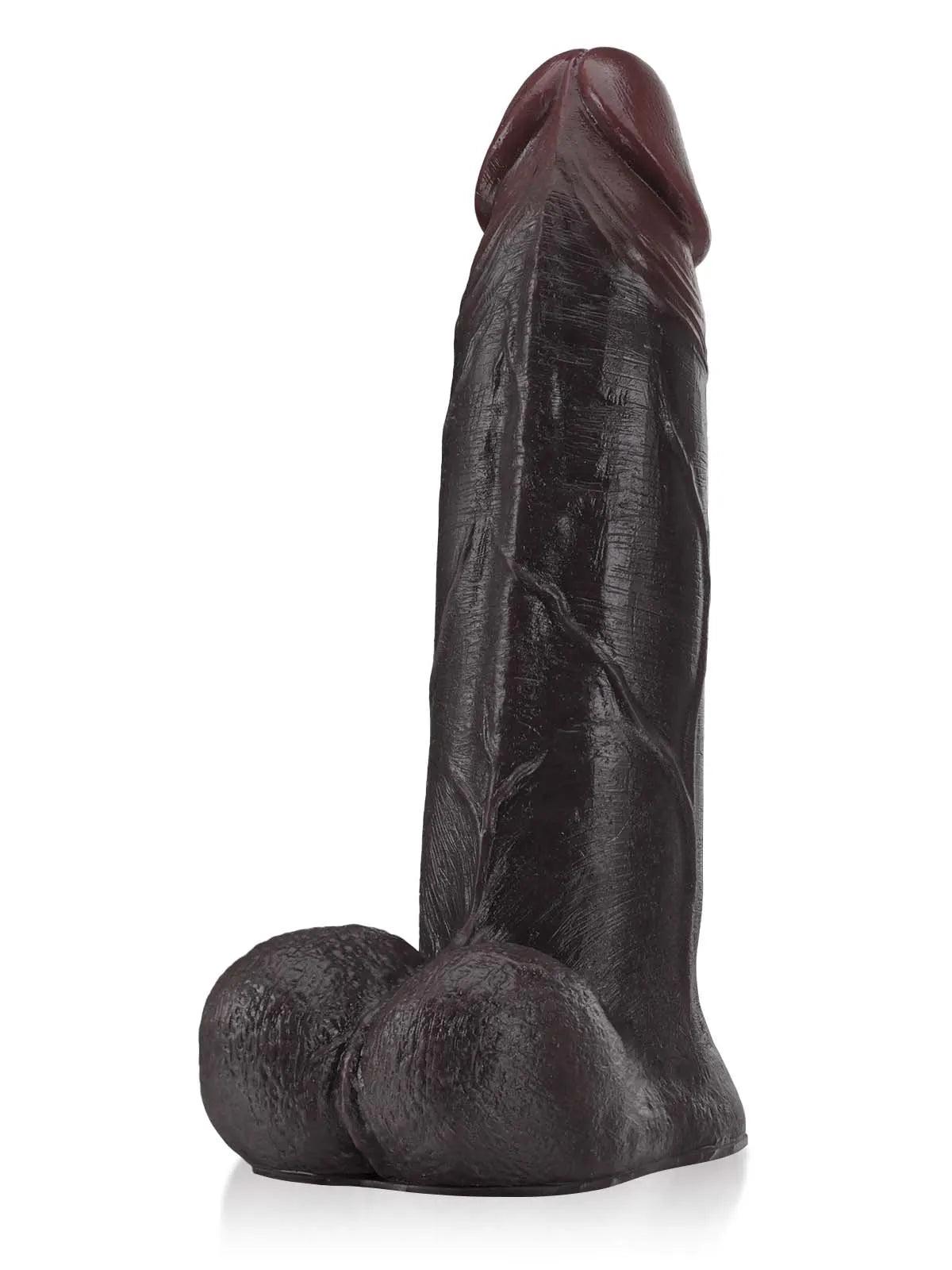 Andrés - Consolador Negro con Piel Deslizante, Testículos y Sistema Vac-U-Lock - 27,5 cm