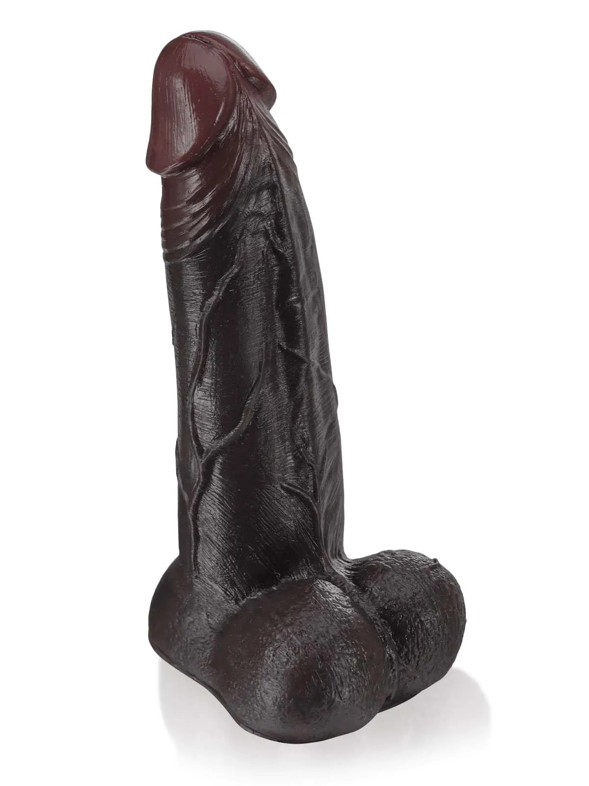 Andrés - Consolador Negro con Piel Deslizante, Testículos y Sistema Vac-U-Lock - 27,5 cm