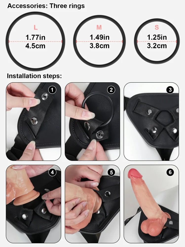 Arnés de Cuero Ajustable para Consoladores con Ventosa