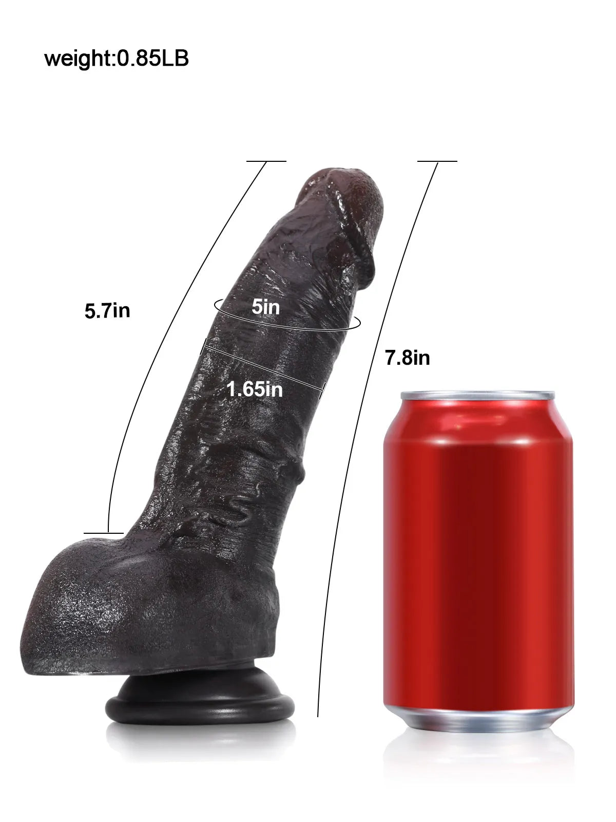 Dave - Consolador Realista Negro de Piel Suave para Principiantes - 19 cm