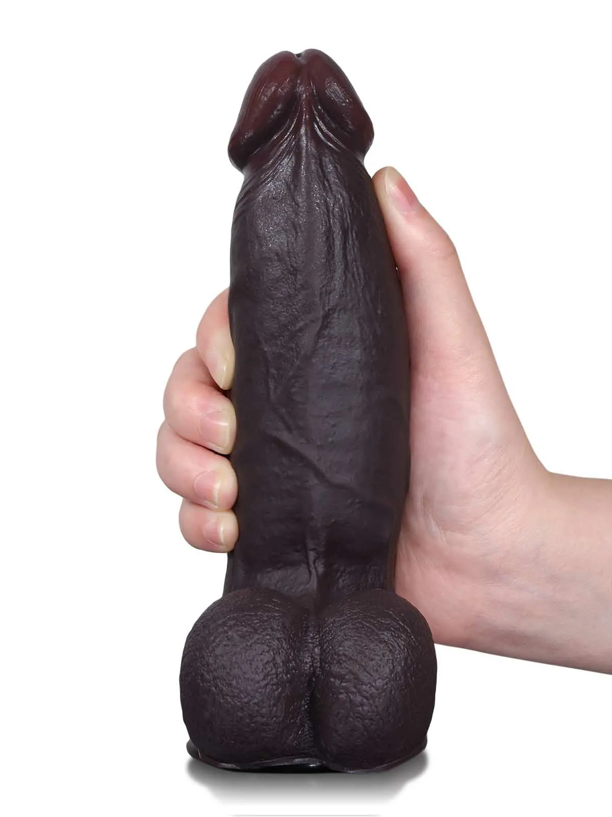 Dorian - Consolador Negro Más Ancho en el Centro - 20,3 cm