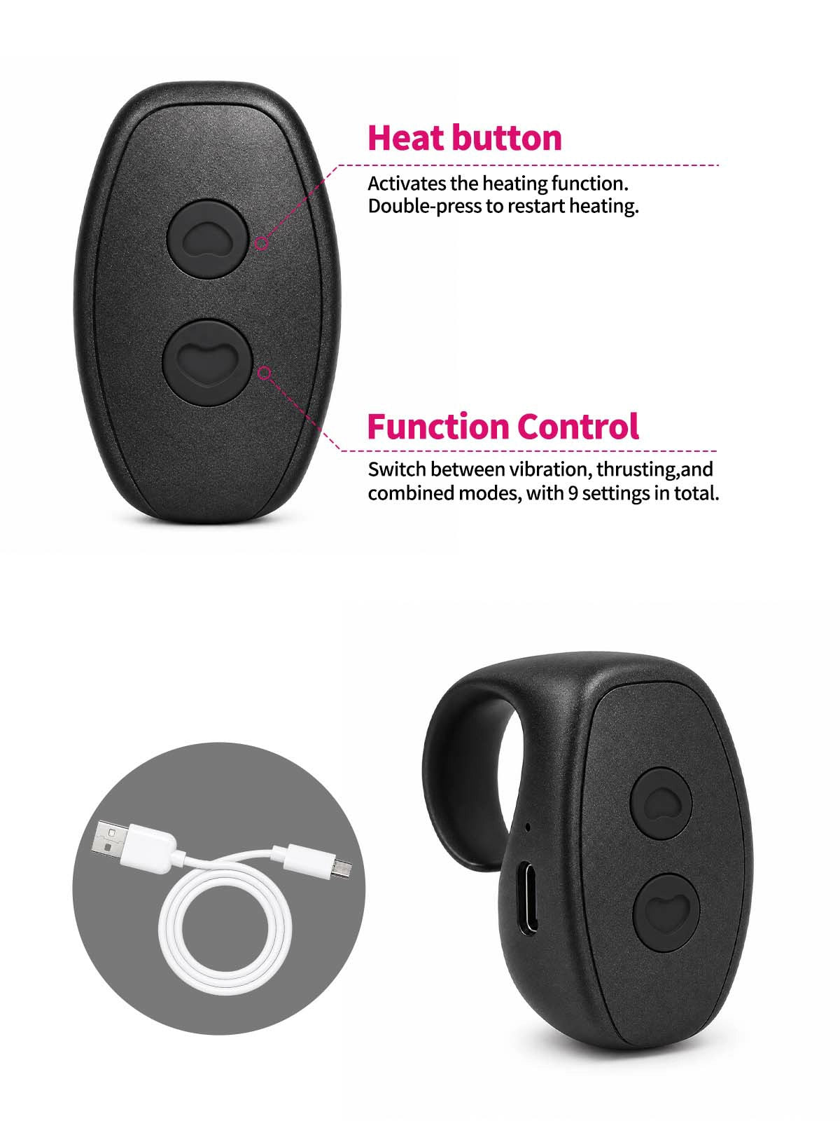 Drake - Dildo Vibrador con Empuje y Glande Saliente - 22,8 cm