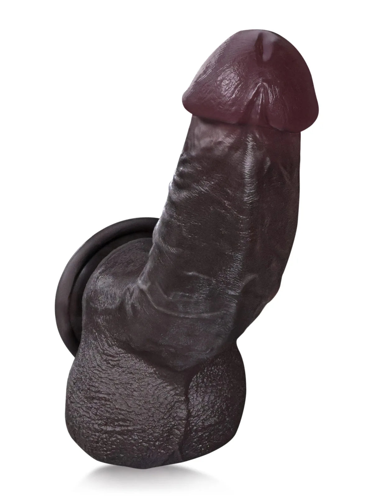 Elias Negro 27 cm Dildo Negro Vibrador con Empuje, Calor y Glande Ancho