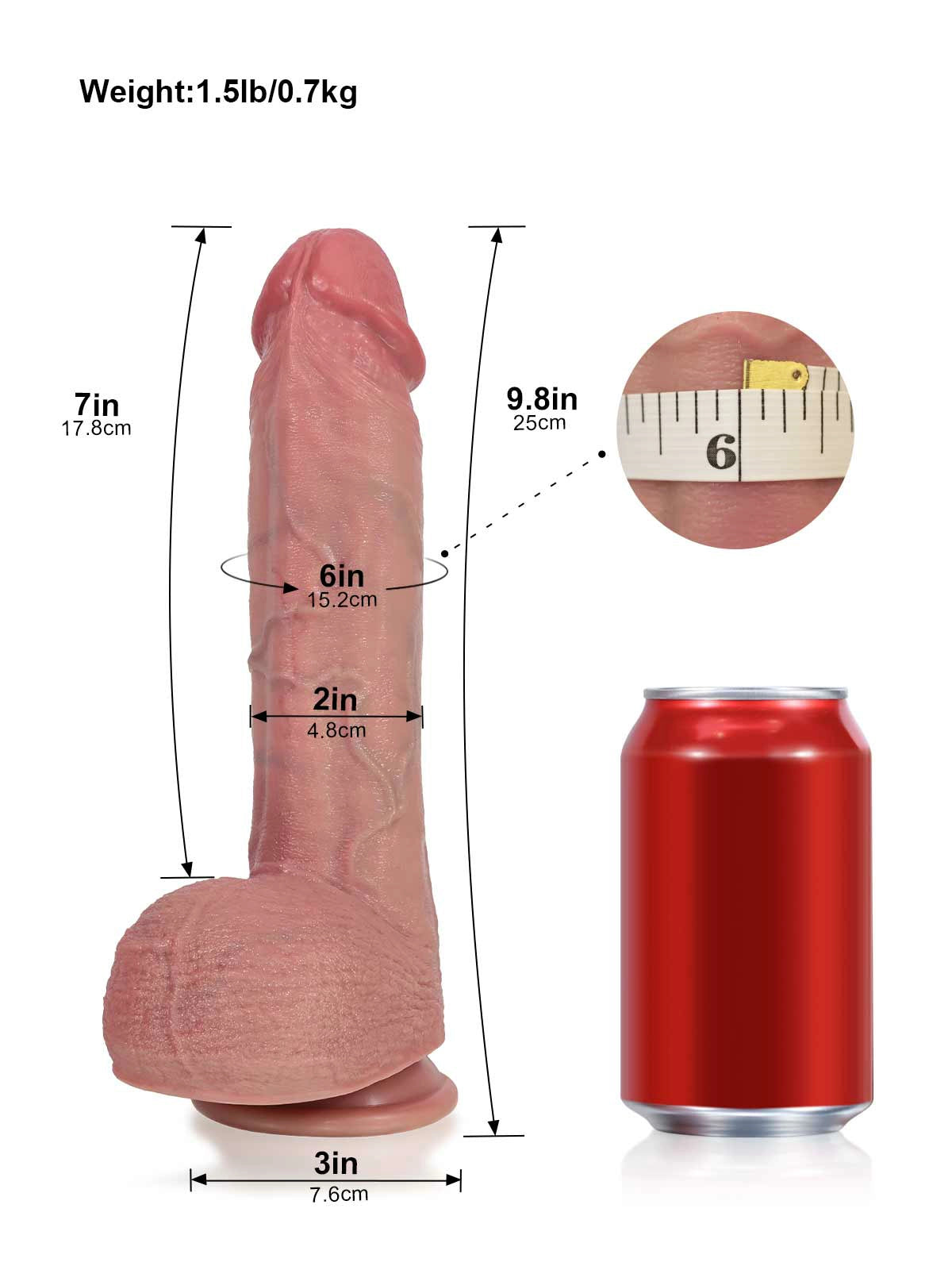 Ivan - Dildo Vibrador con Movimiento, Glande Abombado y Cresta Dorsal - 25 cm