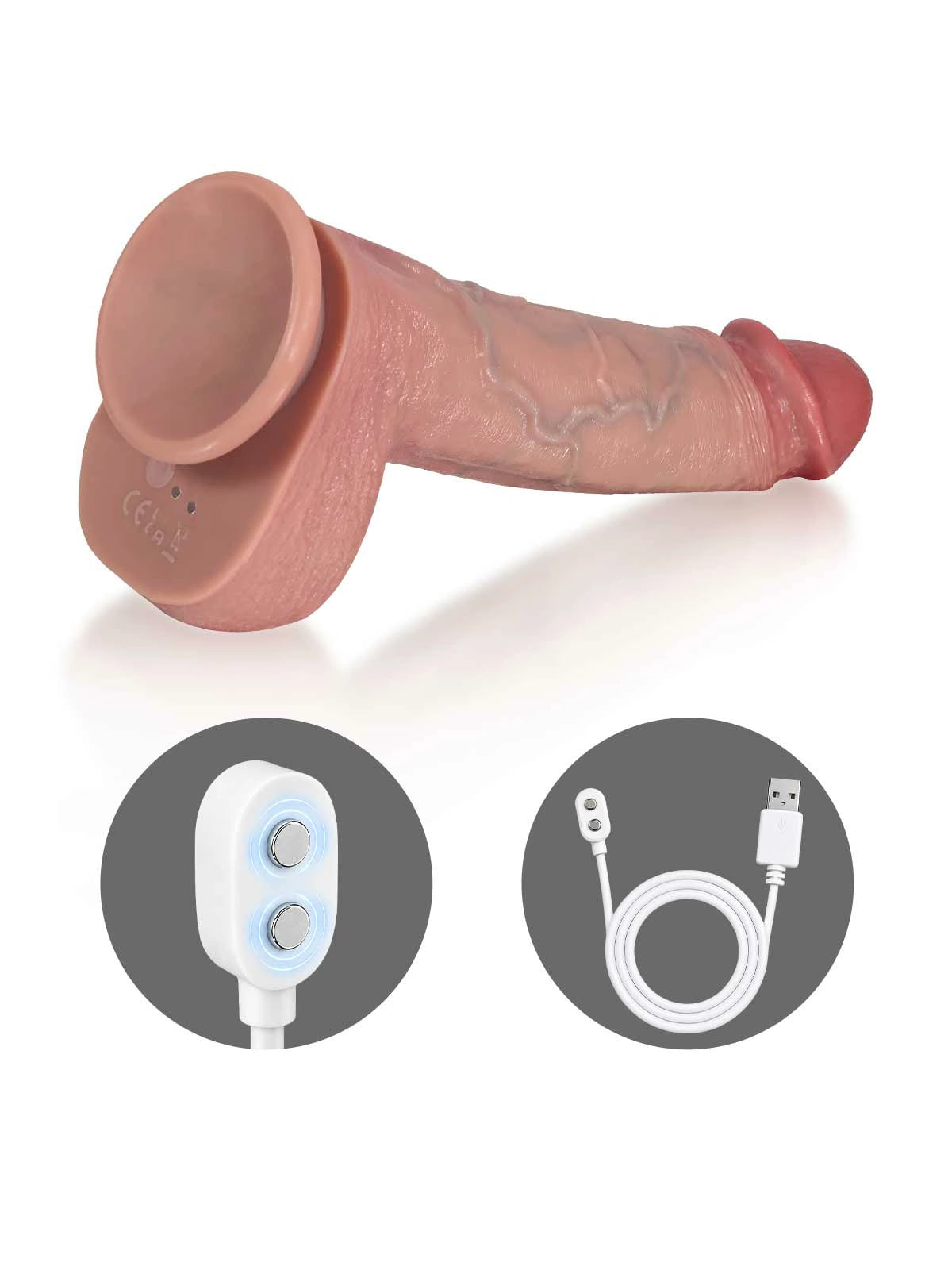 Ivan - Dildo Vibrador con Movimiento, Glande Abombado y Cresta Dorsal - 25 cm