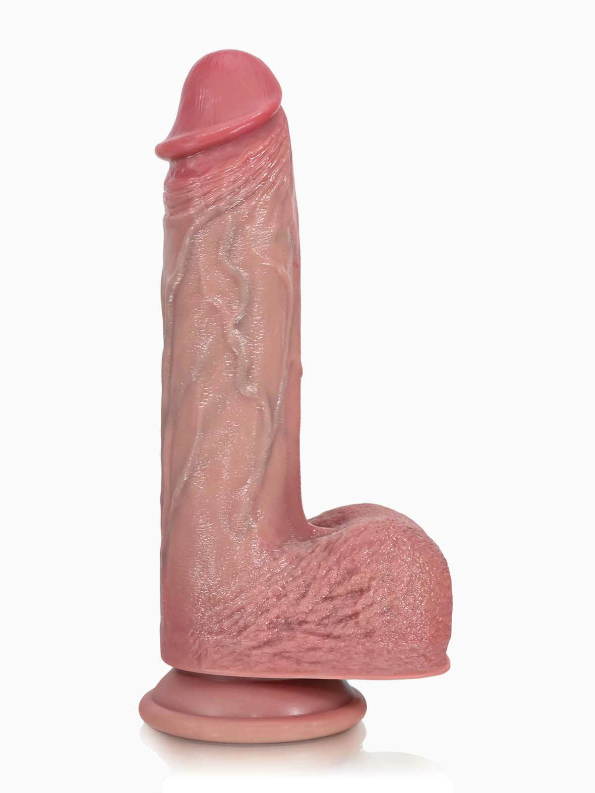 Leon - Dildo Vibrador con Textura de Piel Plegada y Calor - 22,4 cm