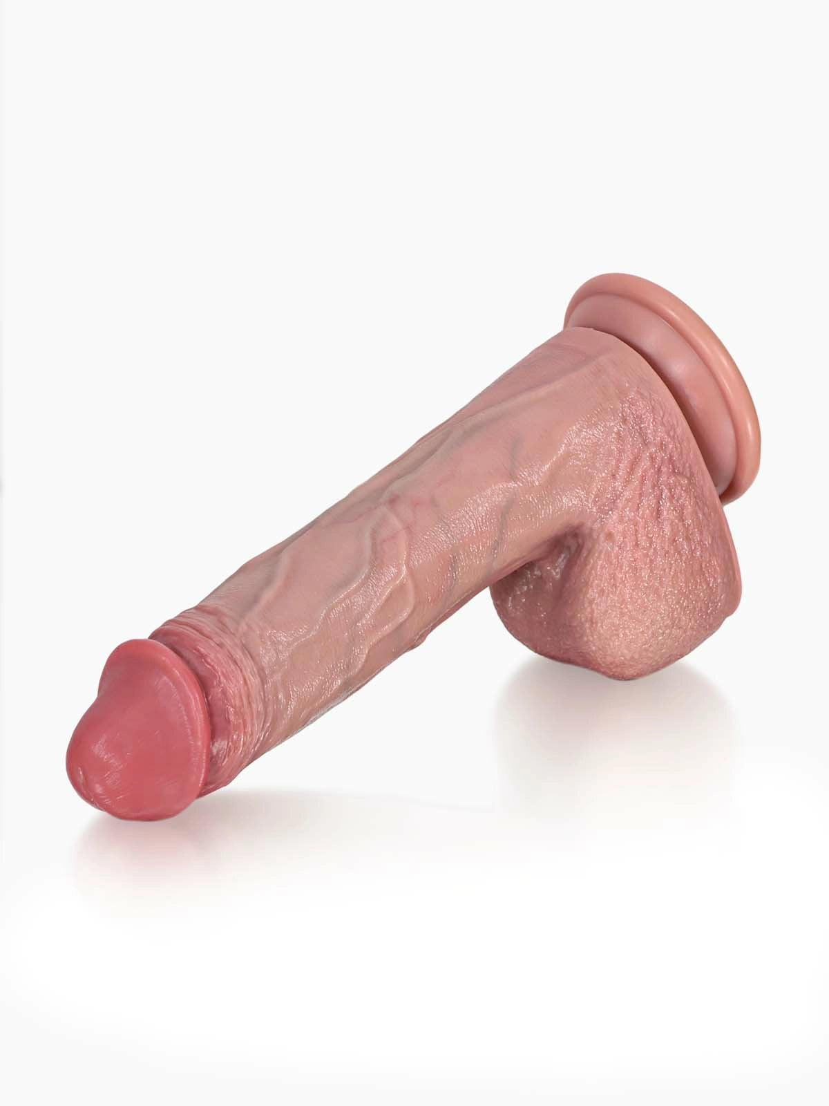 Leon - Dildo Vibrador con Textura de Piel Plegada y Calor - 22,4 cm