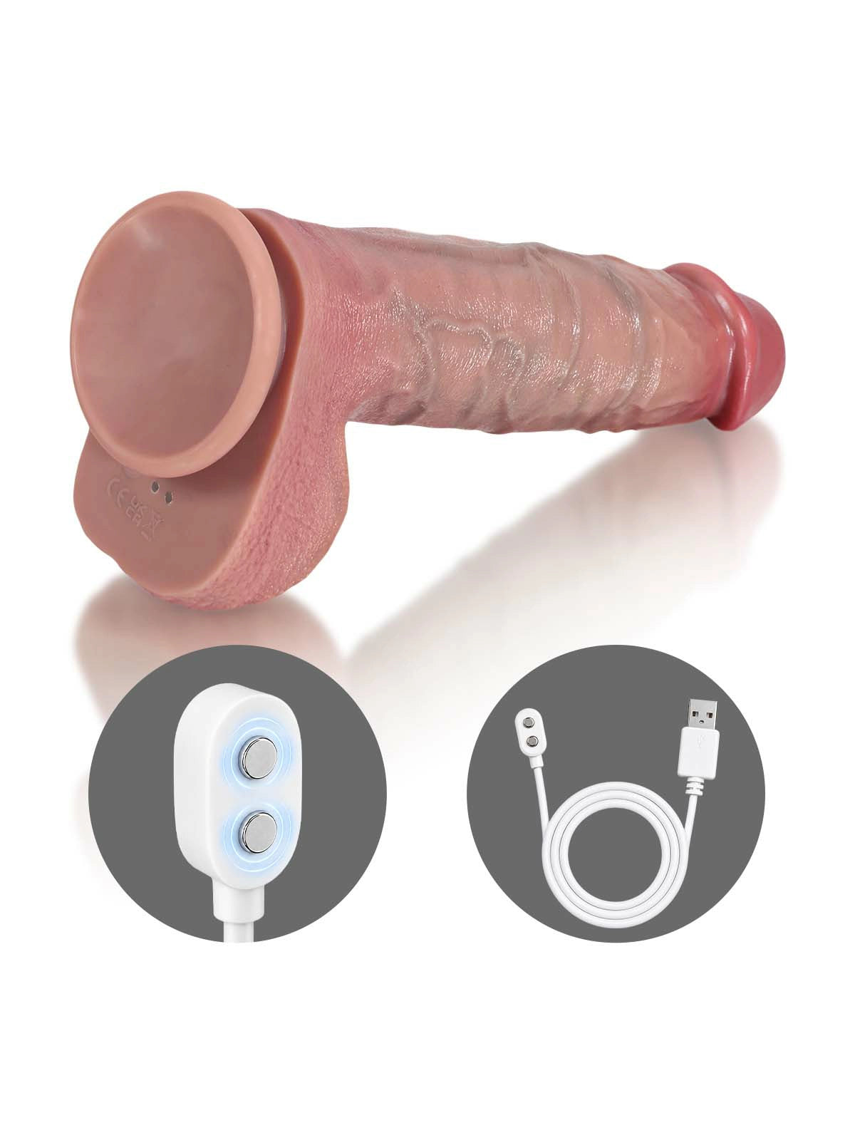 Nico - Dildo Vibrador con Glande de Champiñón Blando - 25 cm