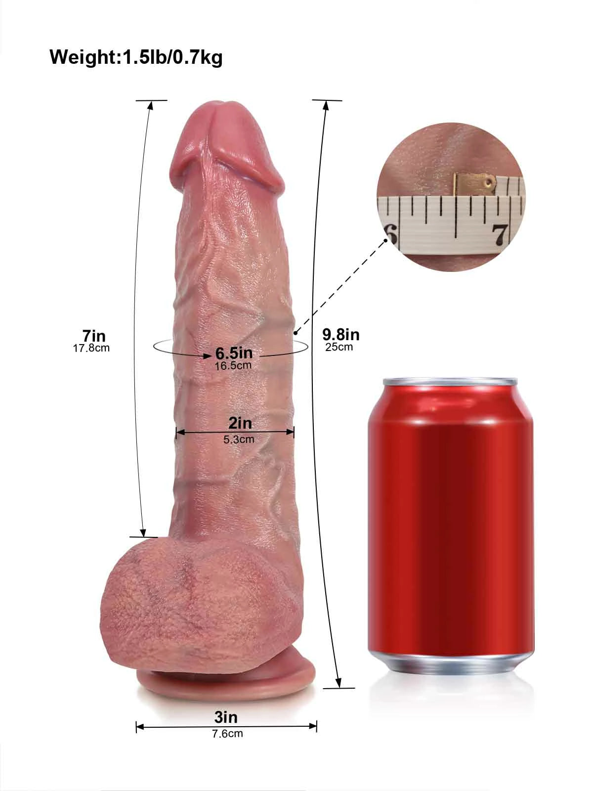 Nico - Dildo Vibrador con Glande de Champiñón Blando - 25 cm