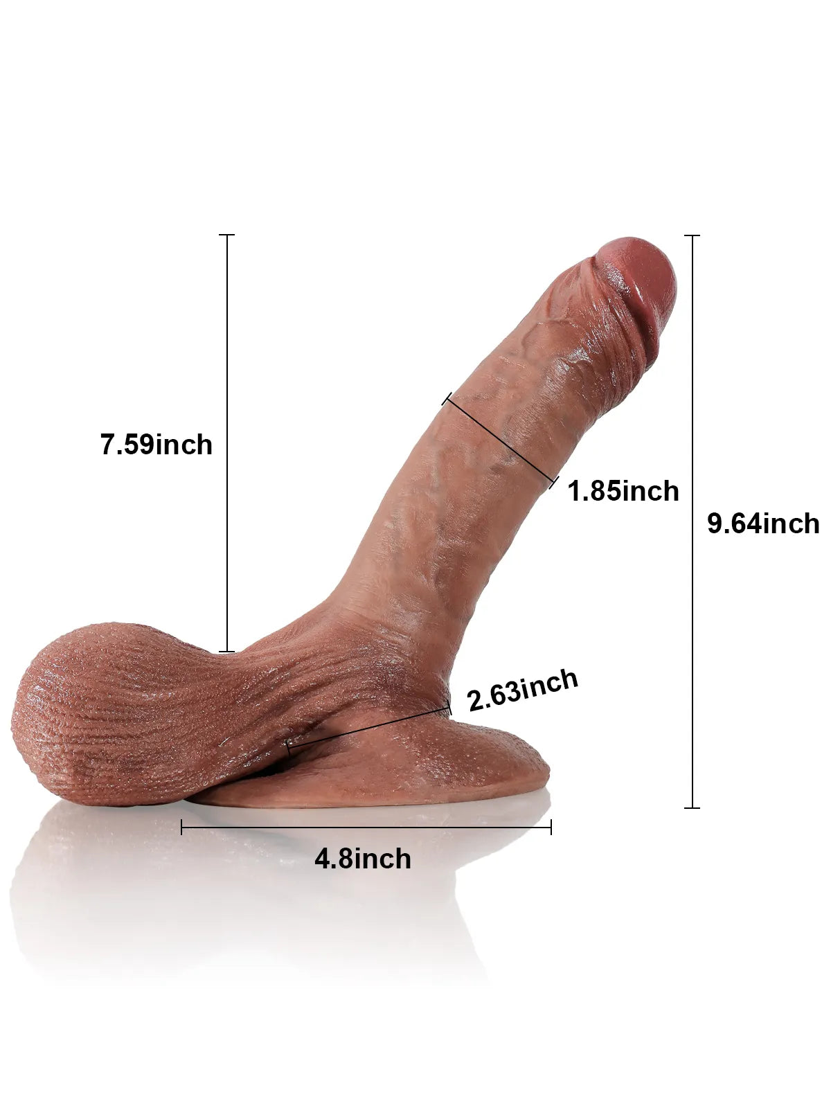 Pedro - Consolador Realista con Piel Arrugada y Testículos Deslizantes - 24,5 cm