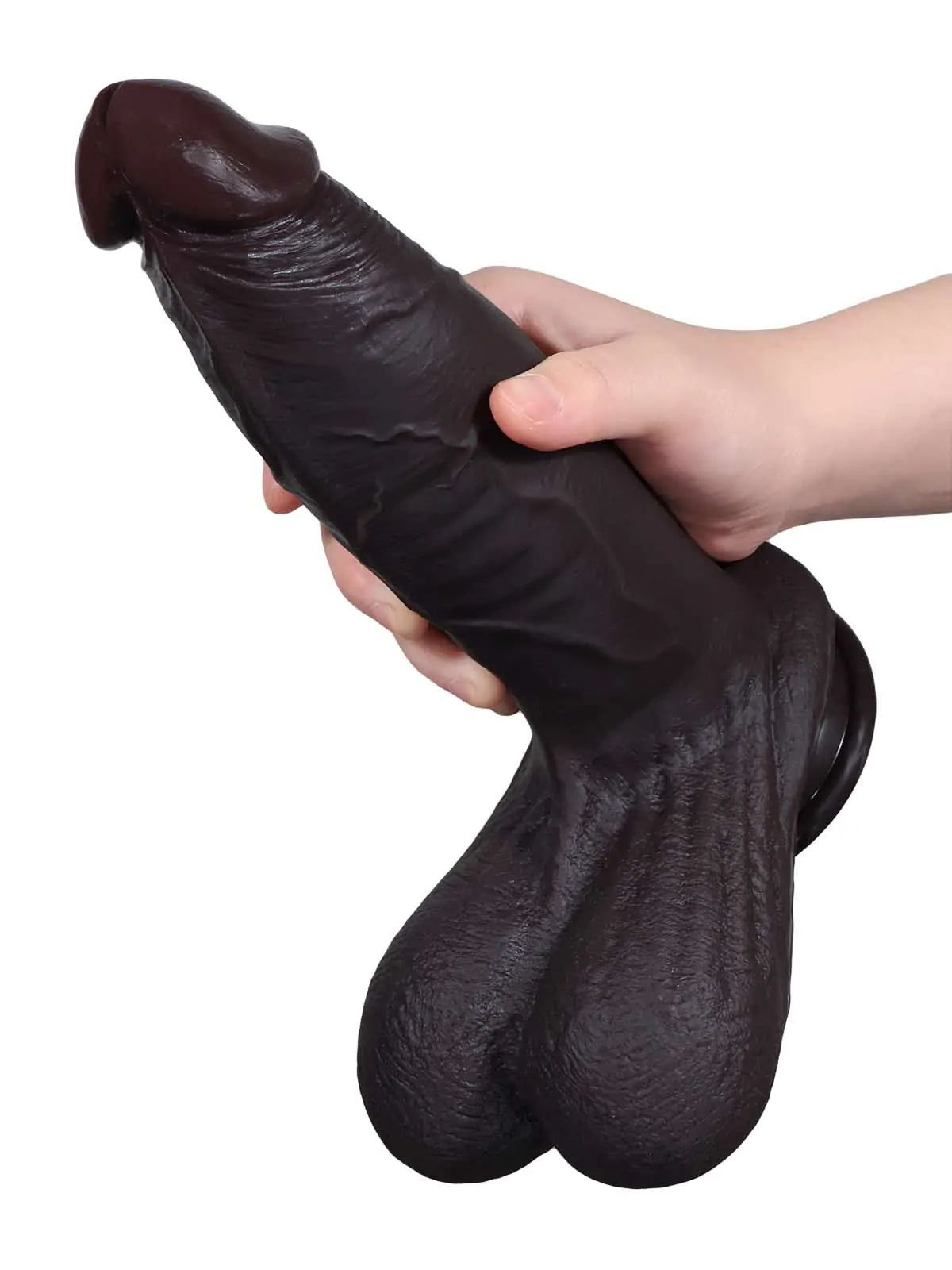 Reed - Dildo Negro Gigante Realista con Piel Deslizante y Ventosa - 26,5 cm