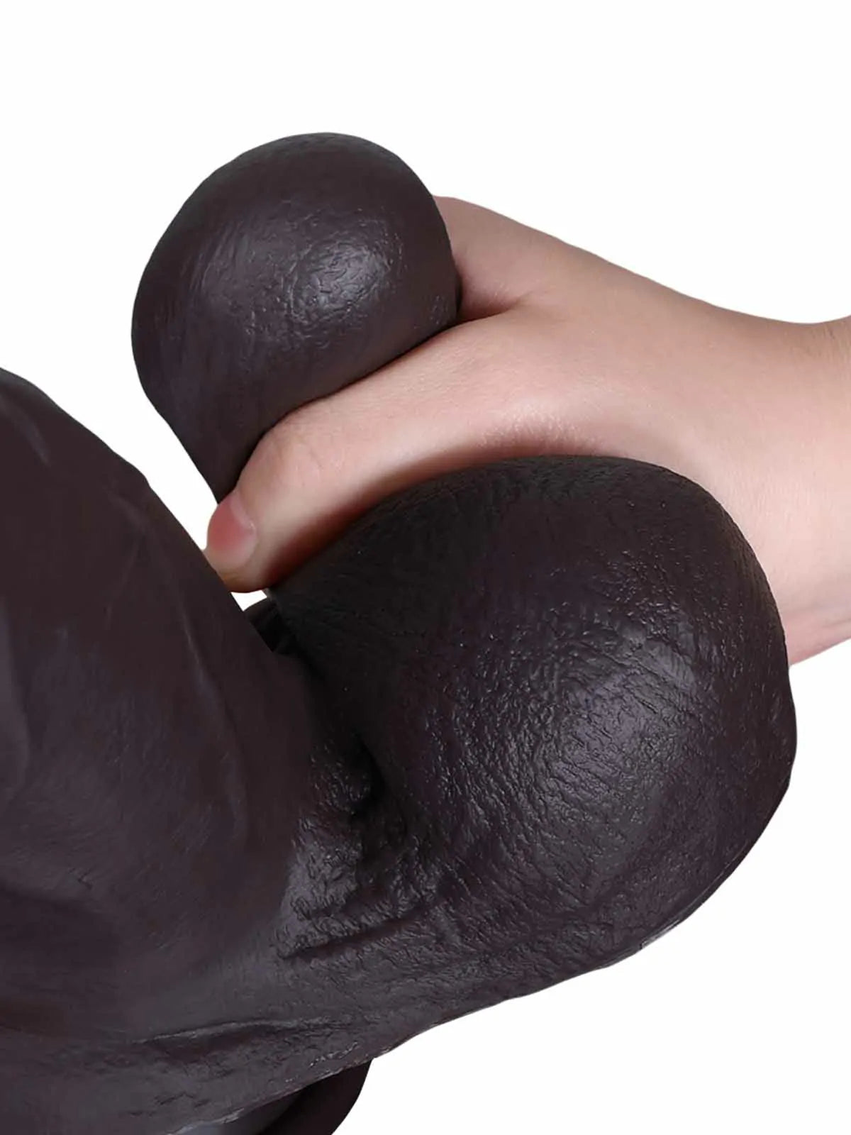 Reed - Dildo Negro Gigante Realista con Piel Deslizante y Ventosa - 26,5 cm