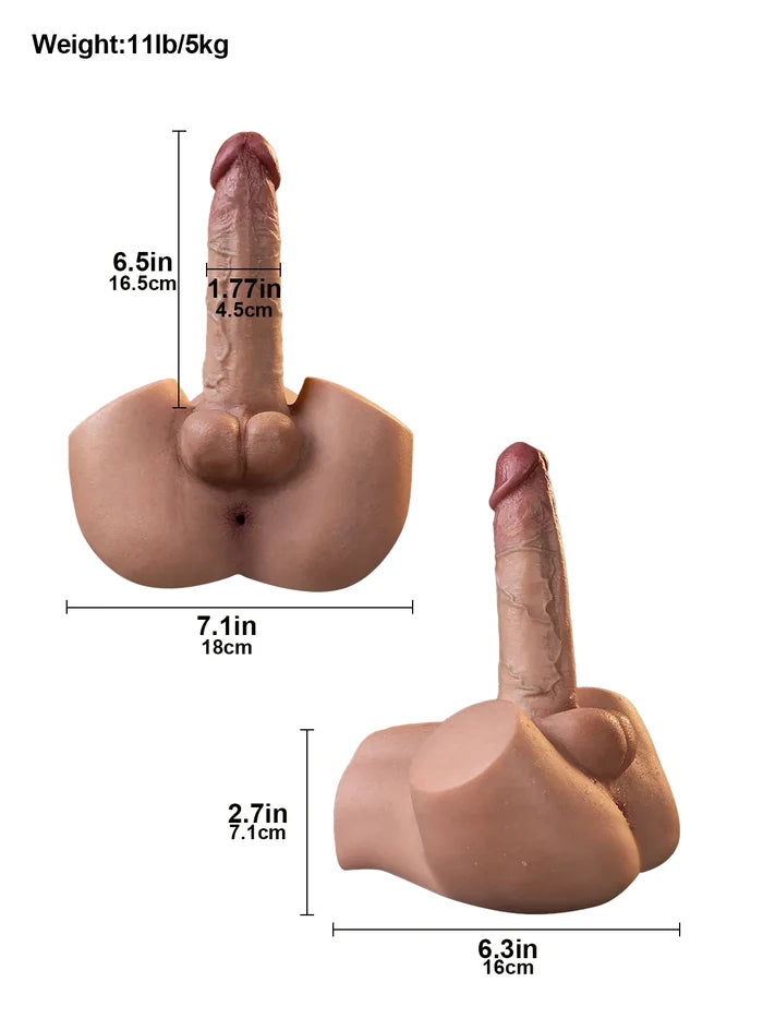 Rowge - Torso Compacto con Dildo de 16,5 cm - 2,1 kg