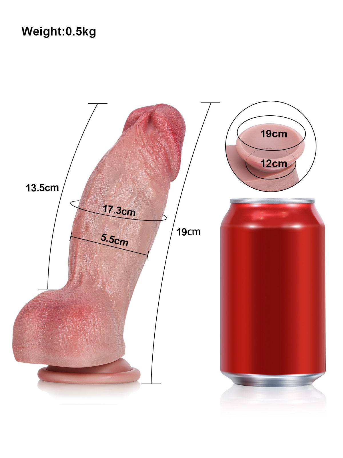 Londo - Consolador Realista Grueso y Corto con Relieve Prominente - 19 cm