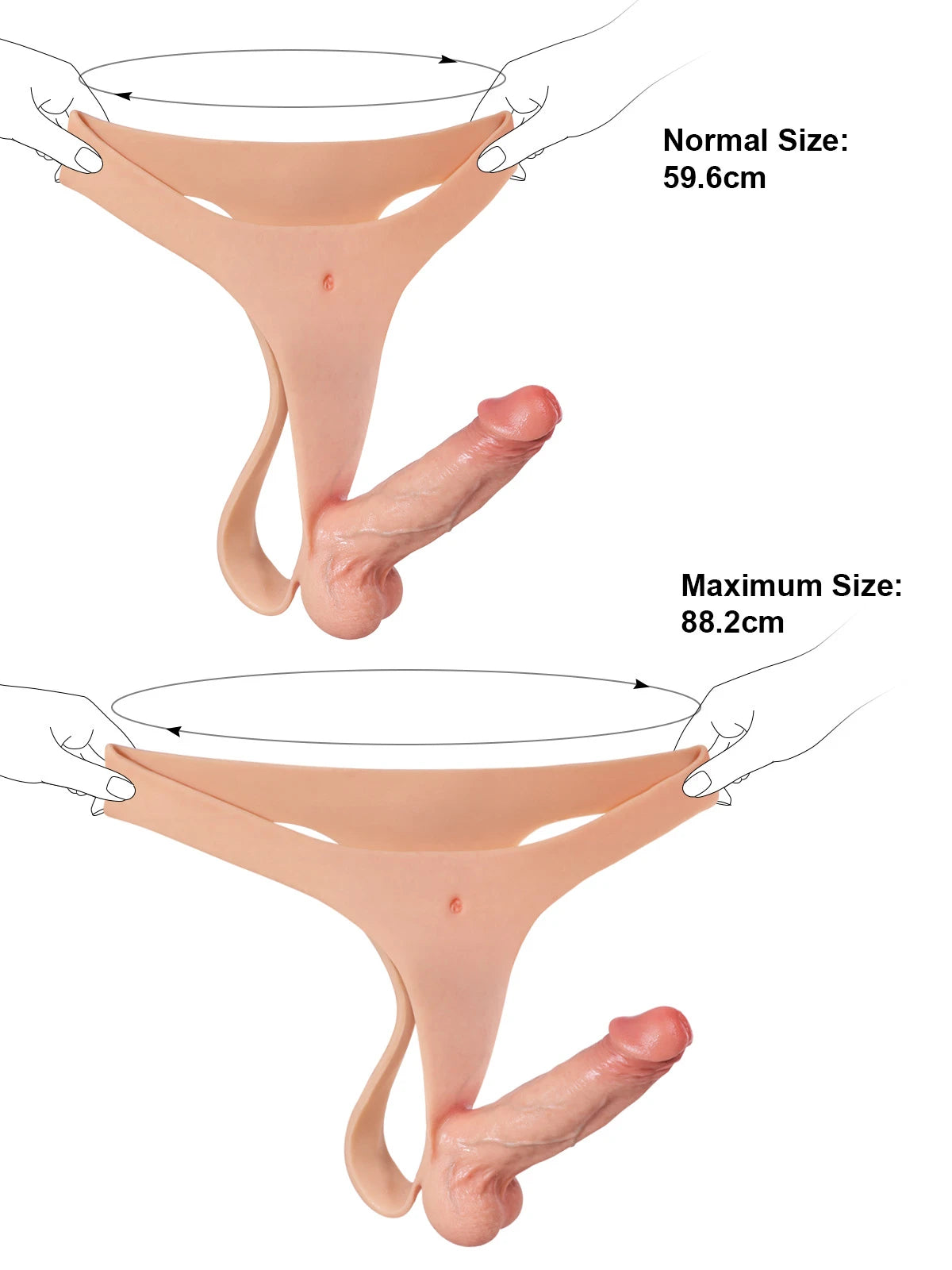 Leocadio - Arnés con Consolador de Silicona con Correa y Eje Delgado - 16 cm