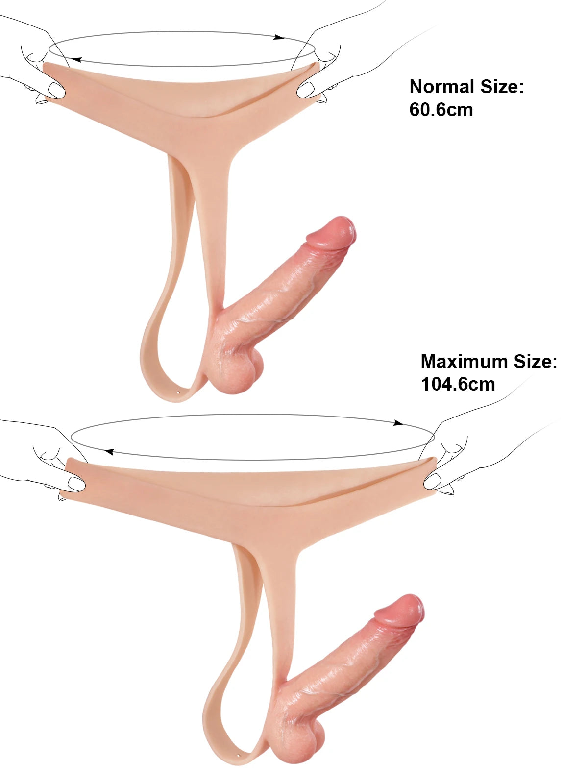 Héctor - Arnés con Consolador Realista de Silicona Ultrafino y Grueso - 15 cm
