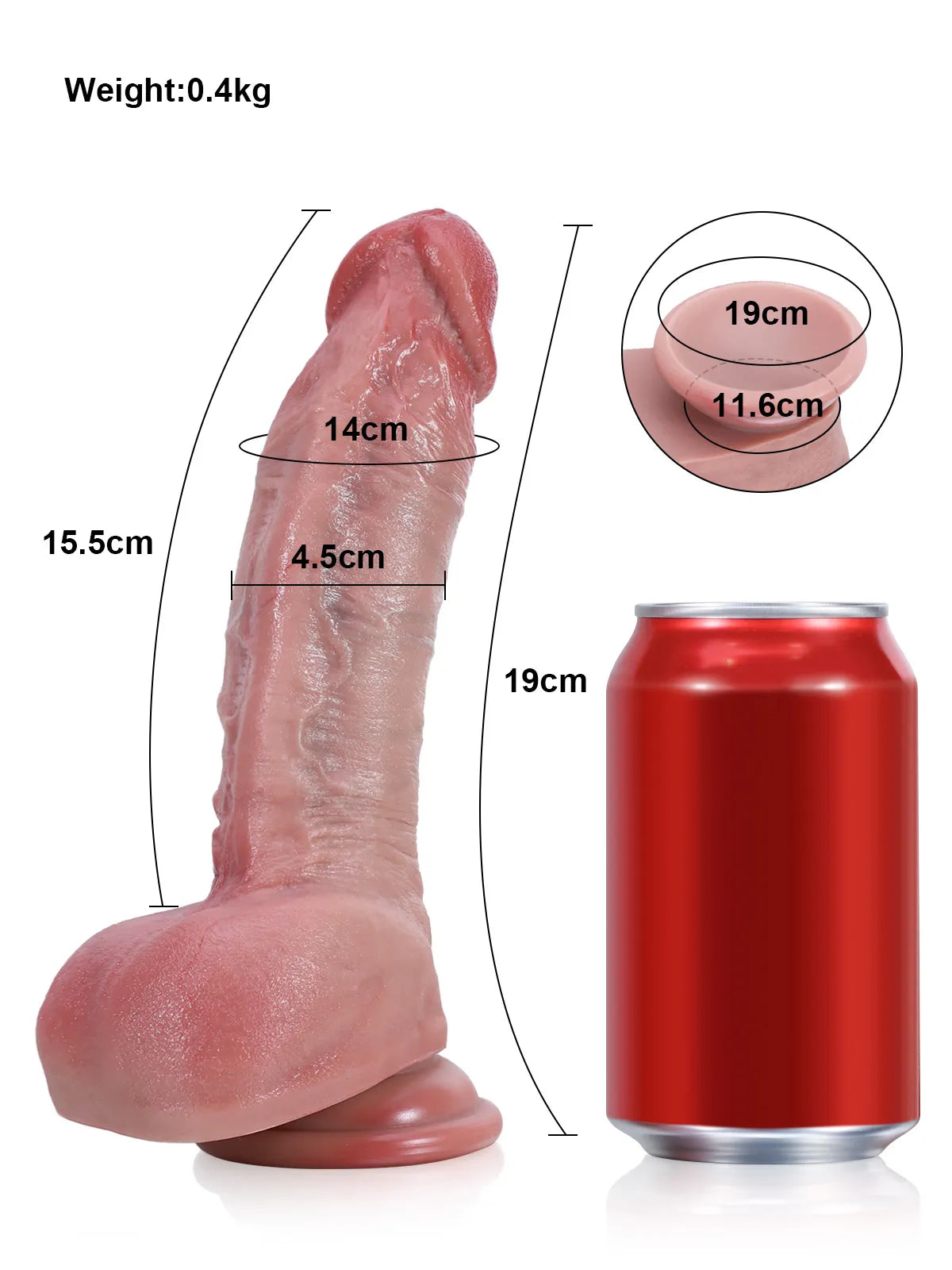 Dave - Consolador Realista de Piel Suave para Principiantes - 19 cm