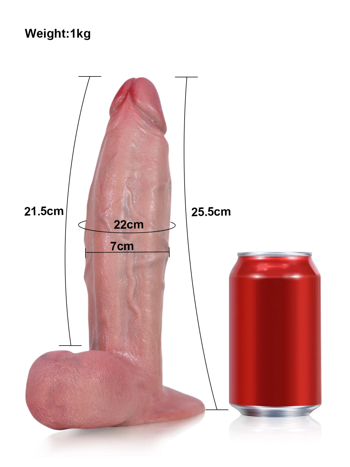 Ángel - Consolador Grande y Grueso con Testículos Colgantes y Vac-U-Lock - 26 cm