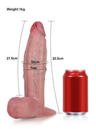 Ángel - Consolador Grande y Grueso con Testículos Colgantes y Vac-U-Lock - 26 cm