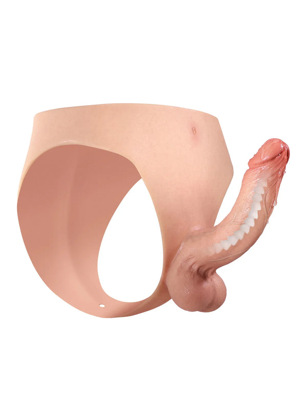 Jose - Arnés con Consolador de Silicona, Eje Sólido y Testículos Suaves - 17,5 cm