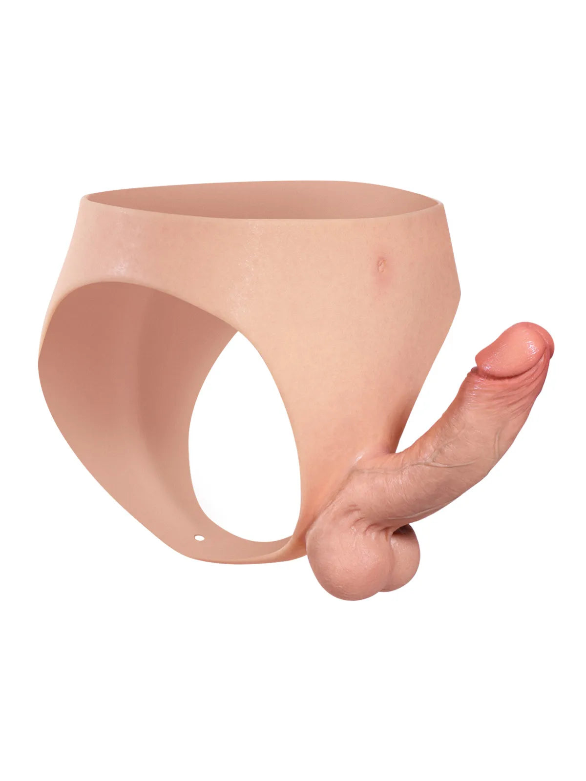 Jose - Arnés con Consolador de Silicona, Eje Sólido y Testículos Suaves - 17,5 cm