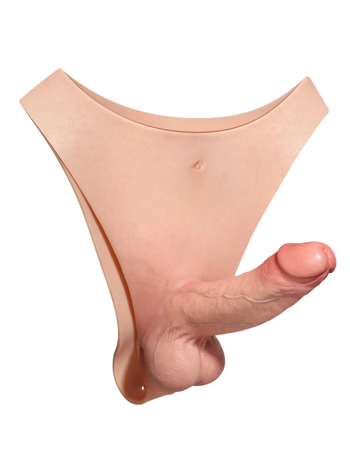 Jose - Arnés con Consolador de Silicona, Eje Sólido y Testículos Suaves - 17,5 cm