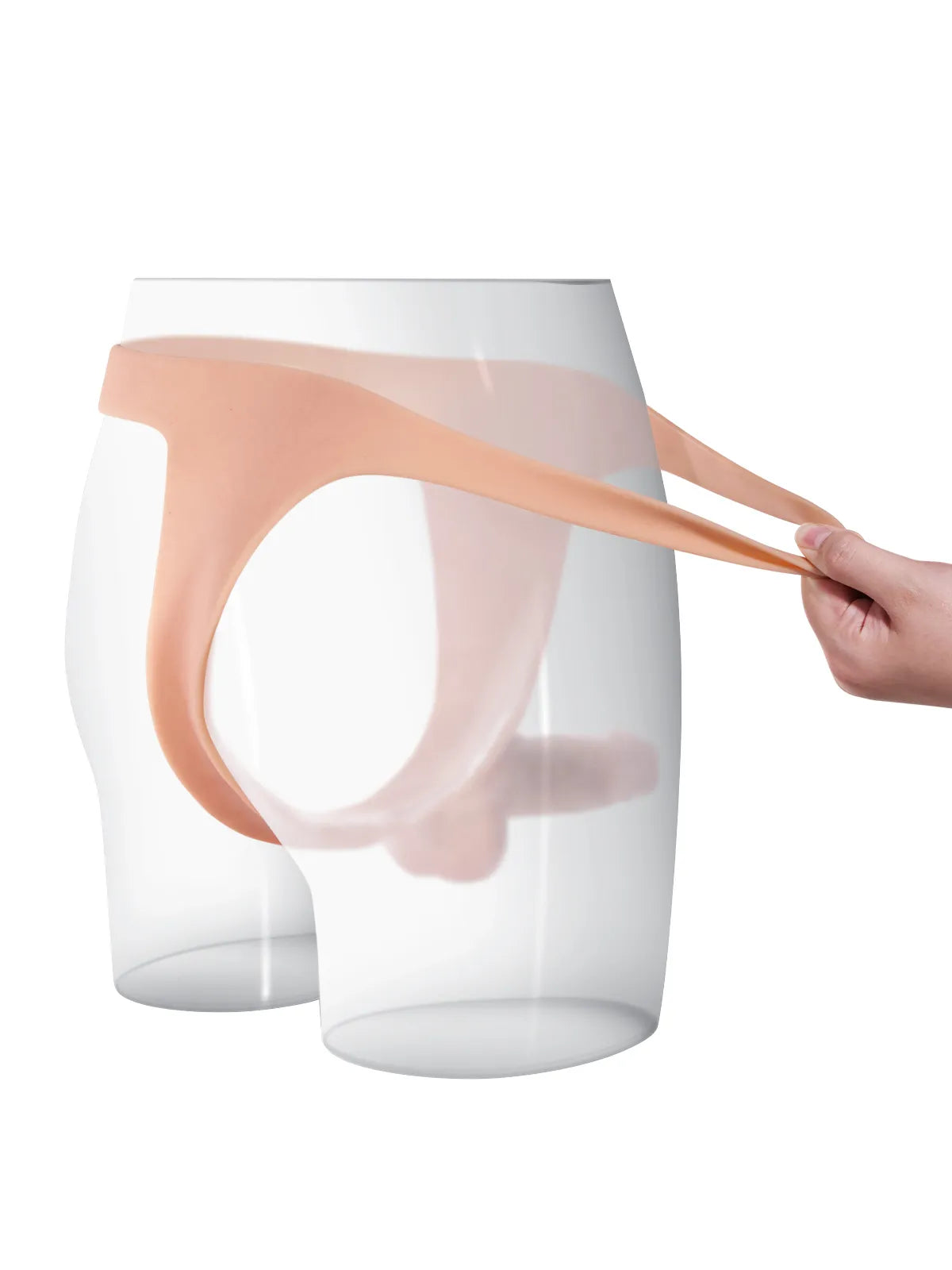 Leocadio - Arnés con Consolador de Silicona con Correa y Eje Delgado - 16 cm