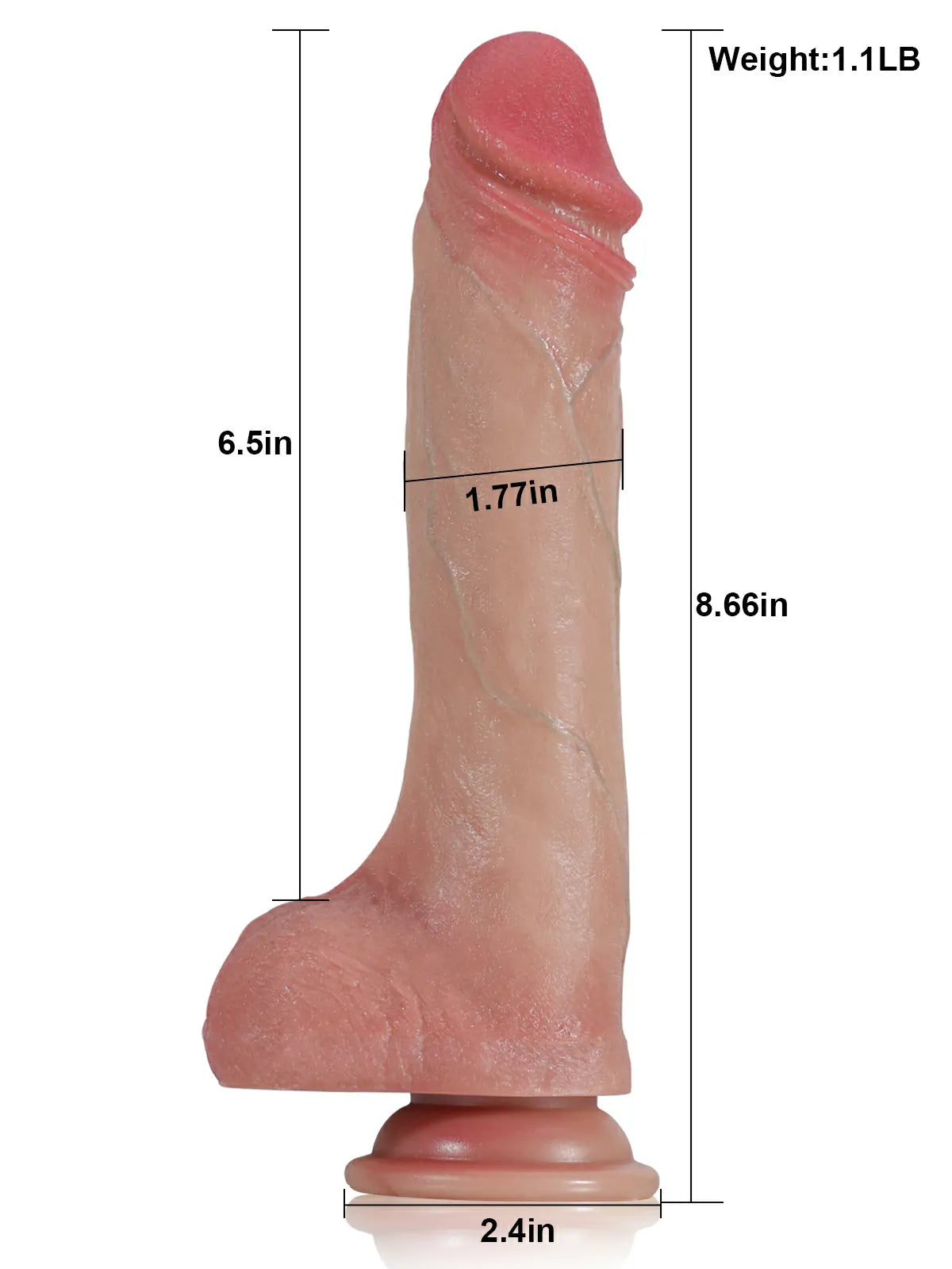 Benjamin - Dildo Vibrador Realista con Piel Deslizante Suave - 22 cm