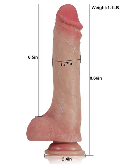 Benjamin - Dildo Vibrador Realista con Piel Deslizante Suave - 22 cm