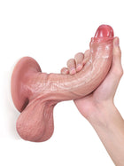 Chris - Dildo Realista Largo y Delgado de Silicona Flexible con Prepucio - 21 cm