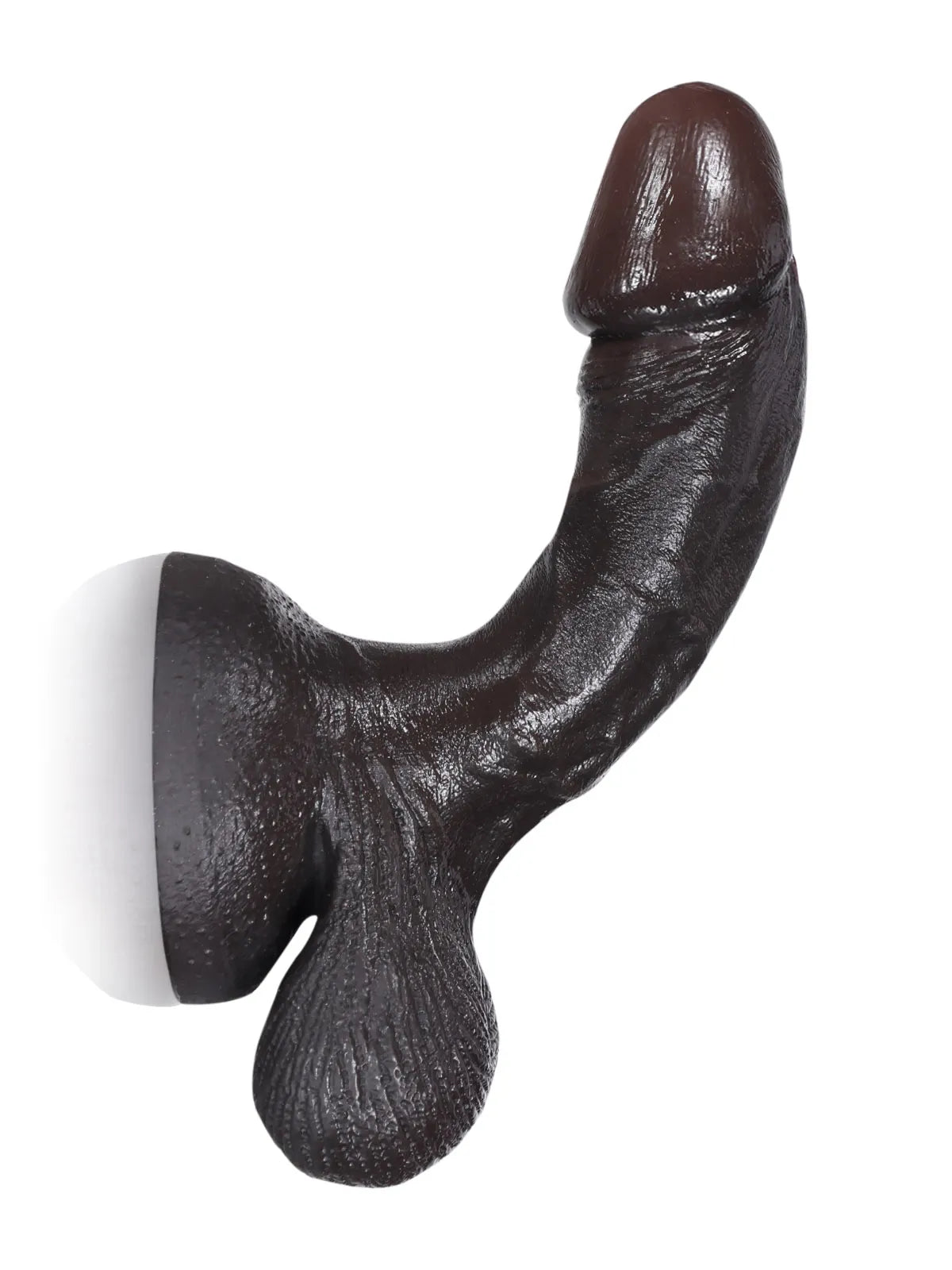 Smith - Consolador Negro Pequeño de Piel Suave con Testículos Colgantes - 15,5 cm