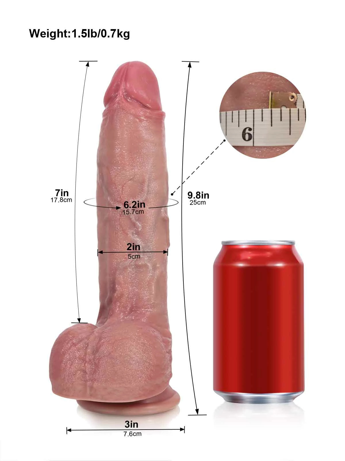 Dante - Dildo Vibrador No Circuncidado con Prepucio - 25 cm