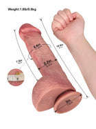 Elias - Dildo Vibrador con Empuje, Calor y Glande Ancho - 27 cm