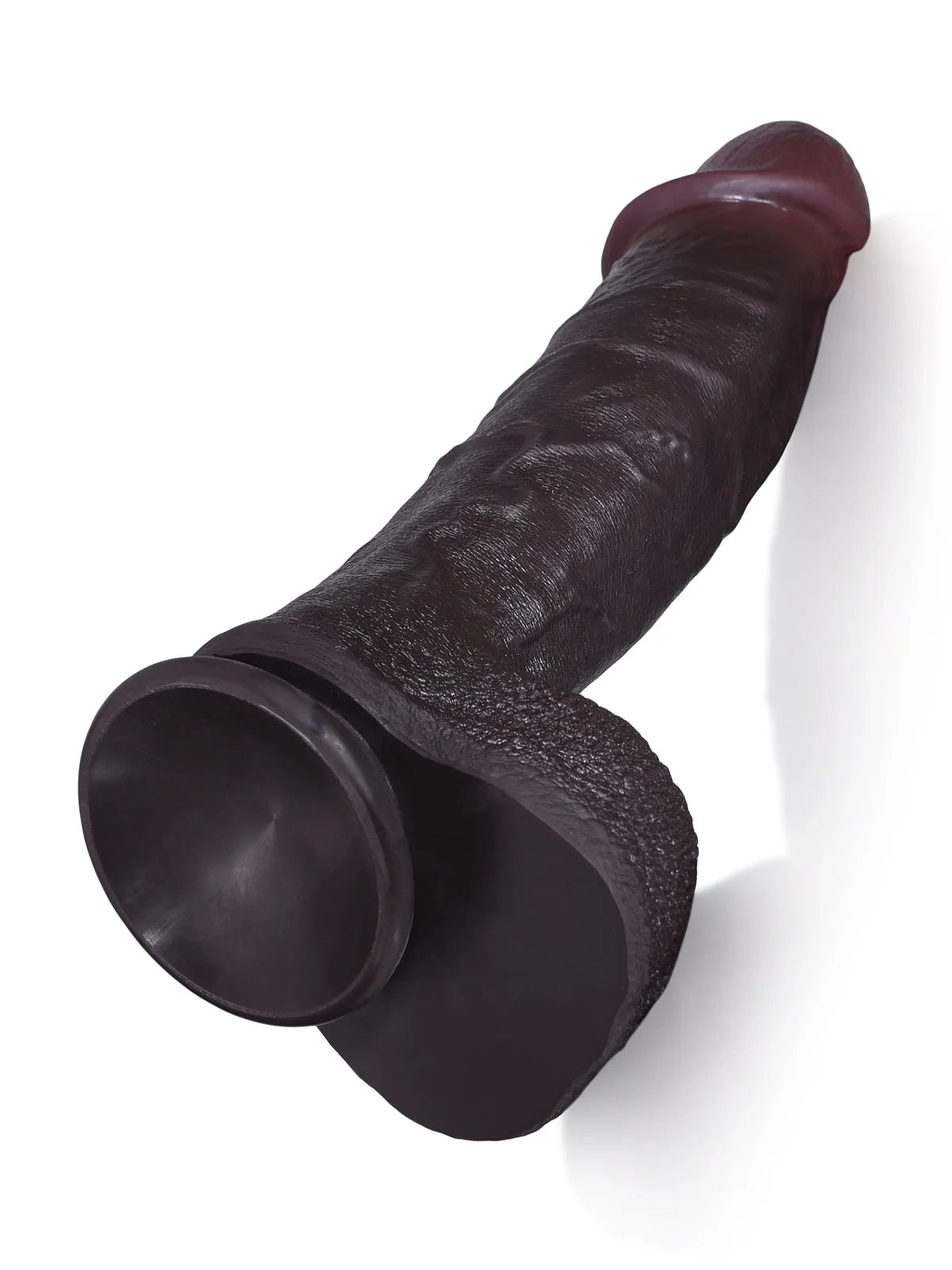 Elias Negro 27 cm Dildo Negro Vibrador con Empuje, Calor y Glande Ancho