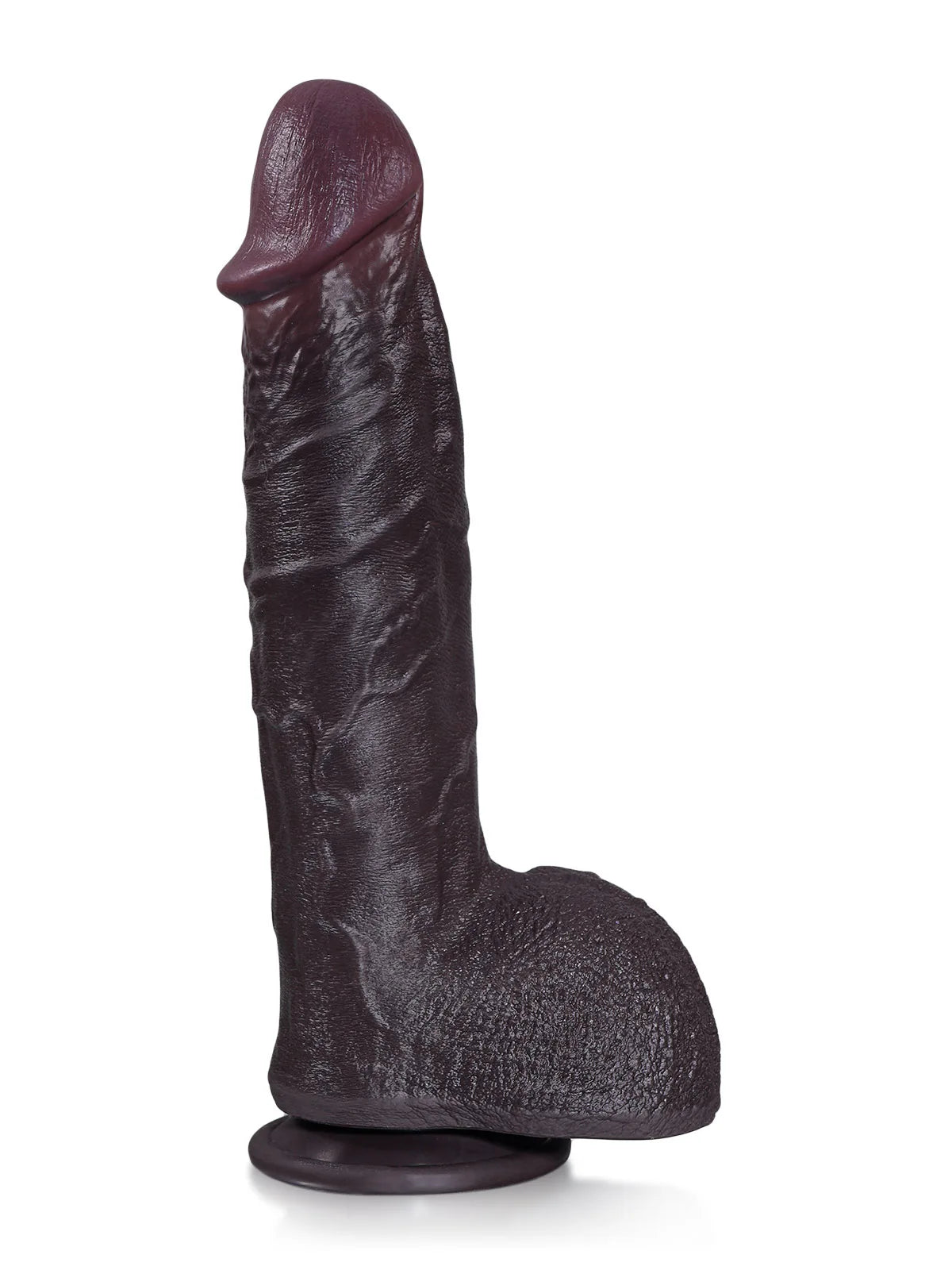 Elias Negro 27 cm Dildo Negro Vibrador con Empuje, Calor y Glande Ancho