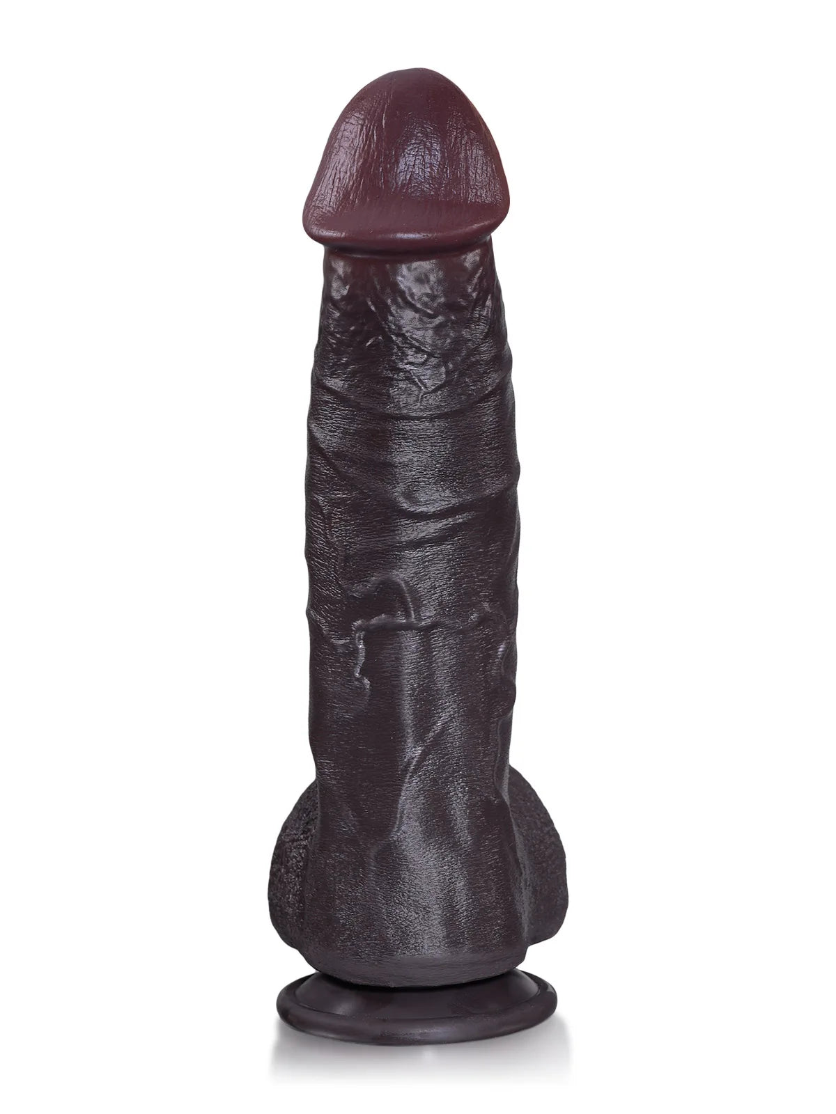Elias Negro 27 cm Dildo Negro Vibrador con Empuje, Calor y Glande Ancho