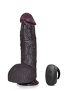 Elias Negro 27 cm Dildo Negro Vibrador con Empuje, Calor y Glande Ancho