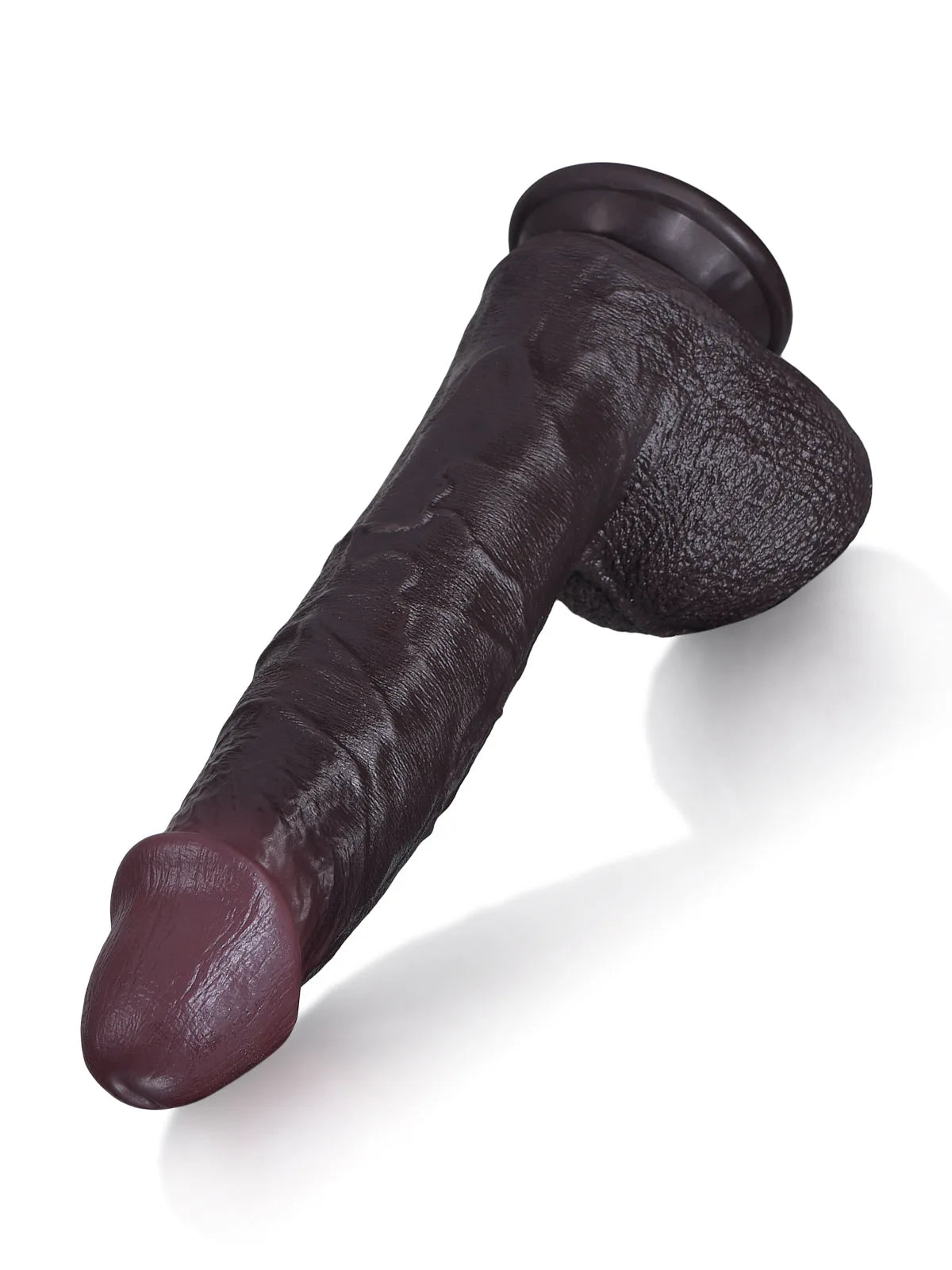 Elias Negro 27 cm Dildo Negro Vibrador con Empuje, Calor y Glande Ancho
