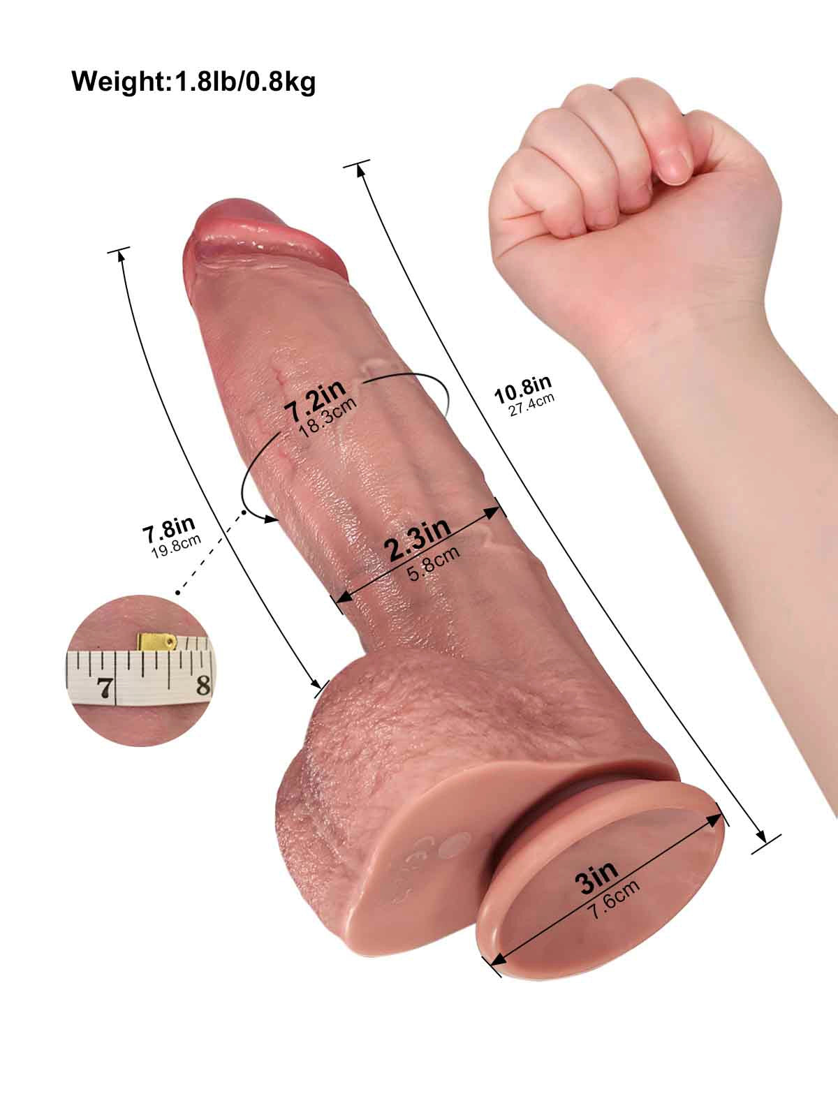 Henry - Dildo Vibrador con Cuerpo Ancho y Textura Realista - 27,4 cm