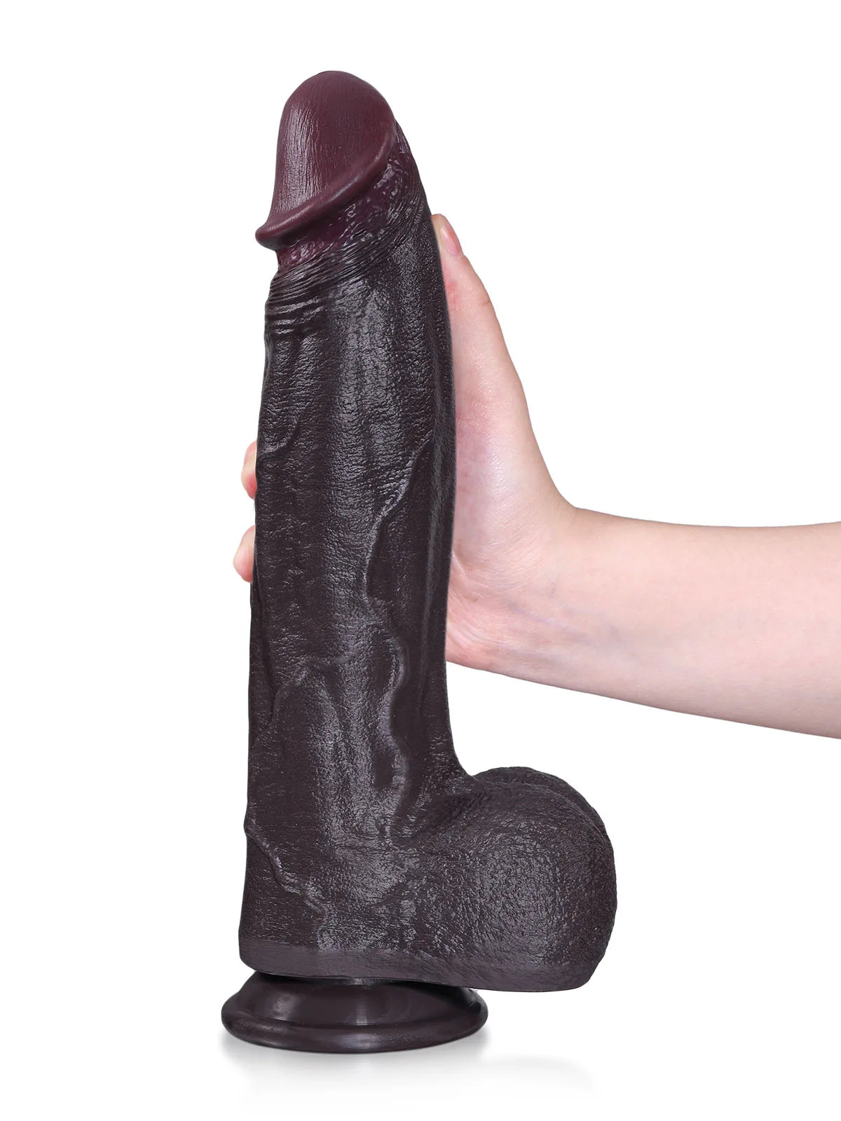 Henry 27,4 cm Dildo Negro Vibrador con Punta Afilada y Cuerpo Ancho