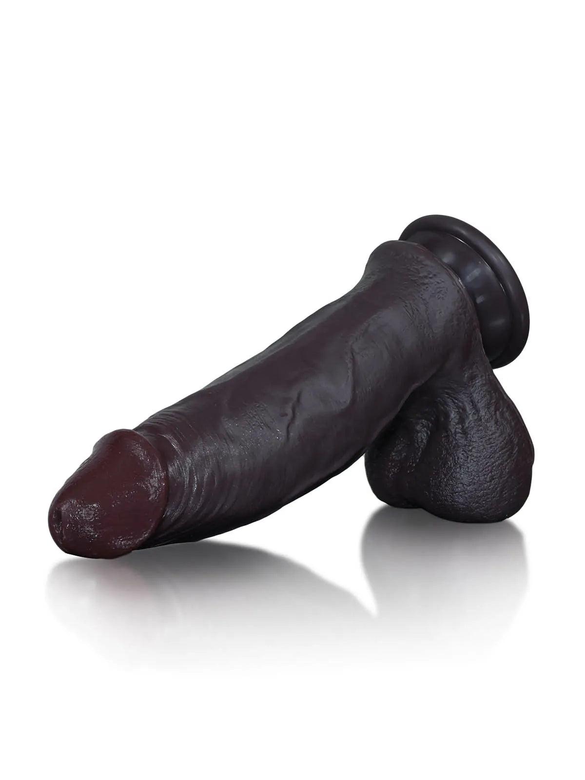 Konrad - Consolador Negro Realista con Piel Deslizante y Ventosa - 21,6 cm