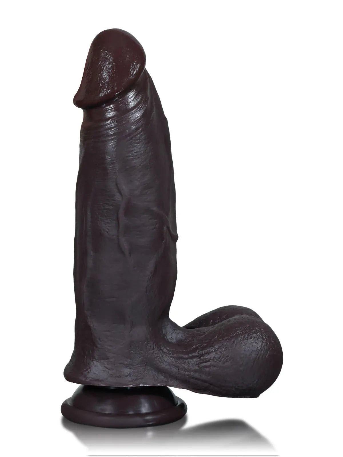 Konrad - Consolador Negro Realista con Piel Deslizante y Ventosa - 21,6 cm