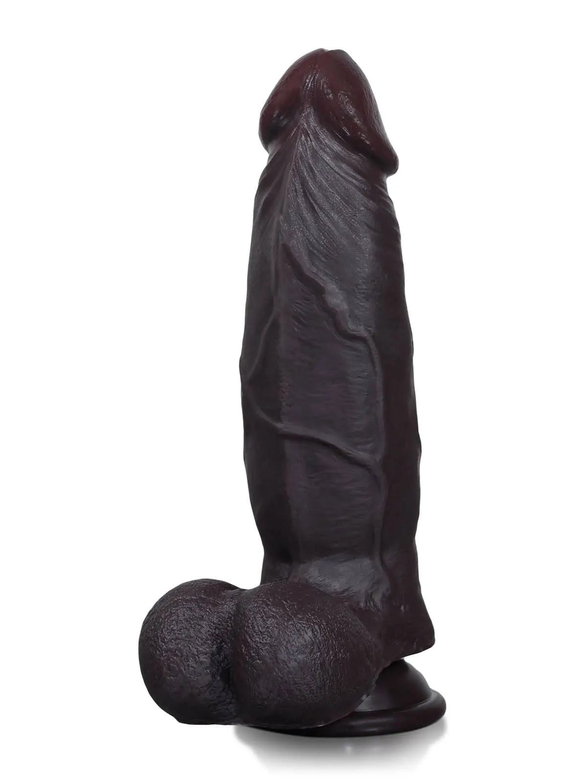 Konrad - Consolador Negro Realista con Piel Deslizante y Ventosa - 21,6 cm