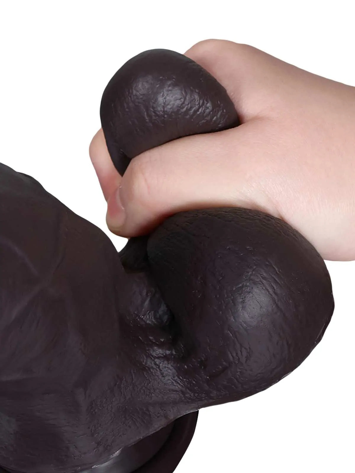 Konrad - Consolador Negro Realista con Piel Deslizante y Ventosa - 21,6 cm