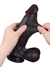 Konrad - Consolador Negro Realista con Piel Deslizante y Ventosa - 21,6 cm