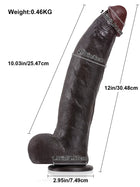 Farid - Consolador Grande y Grueso de Realista con Núcleo Metálico Flexible - 30,5 cm