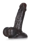 John - Dildo Realista Negro Grueso con Gran Glande y Testículos Grandes - 21 cm