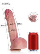 Rockwell - Consolador Grande y Grueso con Piel Realista y Arrugada - 27.5 cm