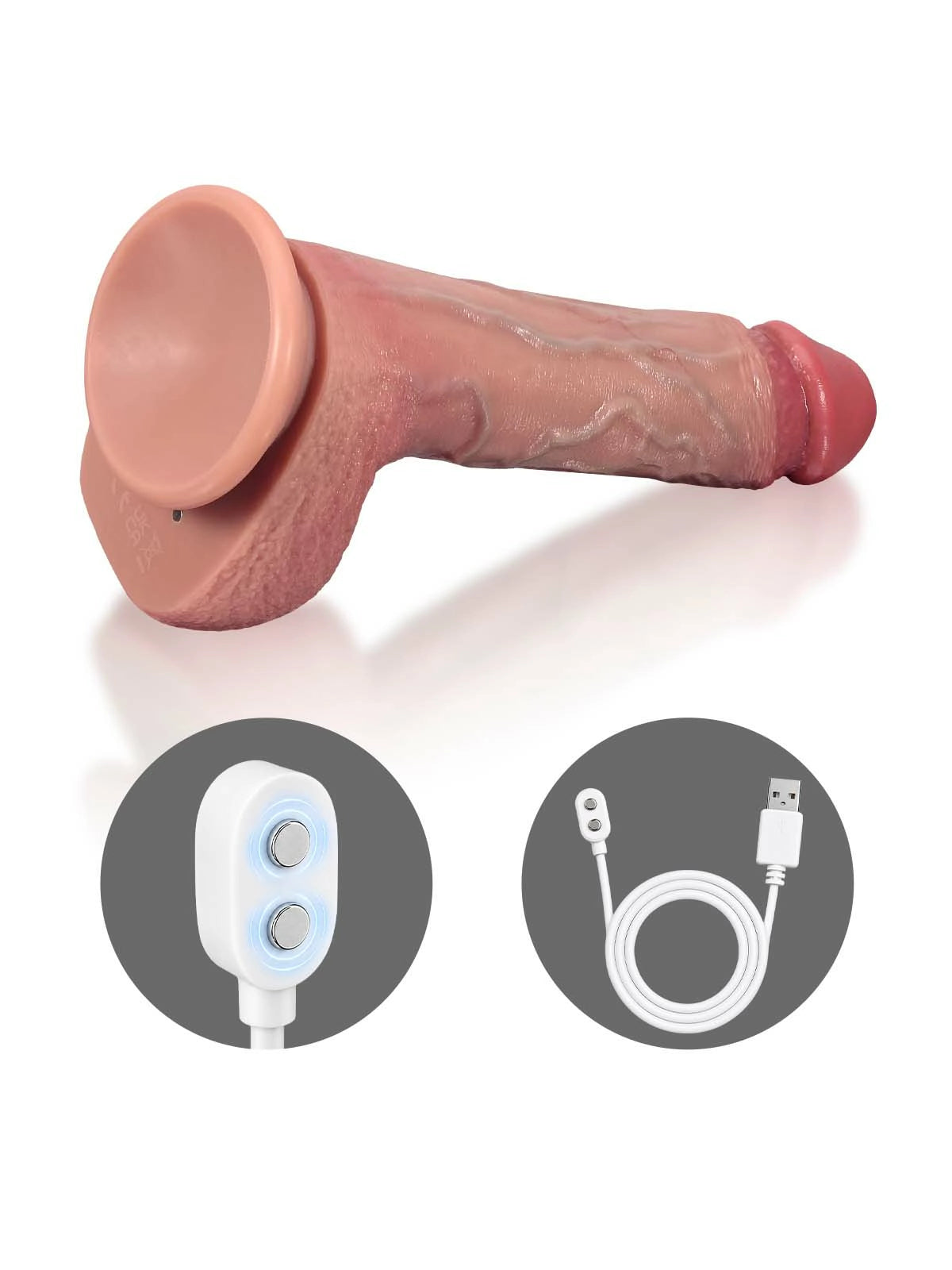 Roman - Dildo Vibrador con Corona Ancha y Motor en la Punta - 22,4 cm